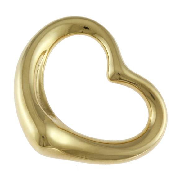 Tiffany & Co. Open Heart Pendant Top 18k K18 Yellow Gold - Picture 1 of 5